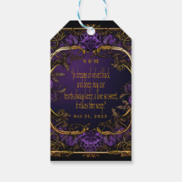 Elegante Monogrammed Liefde Spell Gotische Bruilof Cadeaulabel