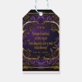 Elegante Monogrammed Liefde Spell Gotische Bruilof Cadeaulabel (Achterkant)