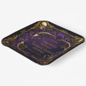 Elegante Monogrammed Liefde Spell Gotische Bruilof Papieren Bordje (Gebogen)