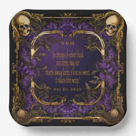 Elegante Monogrammed Liefde Spell Gotische Bruilof Papieren Bordje