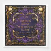 Elegante Monogrammed Liefde Spell Gotische Bruilof Servet (Voorkant)