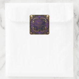 Elegante Monogrammed Liefde Spell Gotische Bruilof Vierkante Sticker