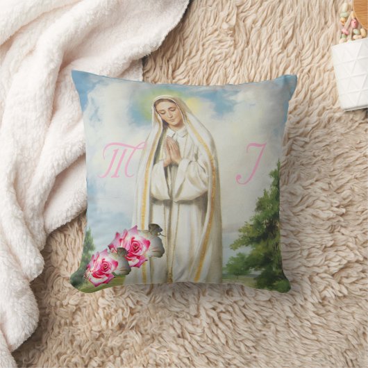 Elegante Monogrammed met Naam Roos Sierkussen (Deken)