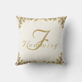 Elegante Monogrammed met Naam Roos Sierkussen (Achterkant)