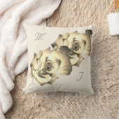 Elegante Monogrammed met Naam Roos Sierkussen (Deken)