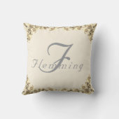 Elegante Monogrammed met Naam Roos Sierkussen (Achterkant)