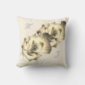 Elegante Monogrammed met Naam Roos Sierkussen (Voorkant)
