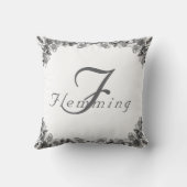 Elegante Monogrammed met Naam Roos Sierkussen (Achterkant)