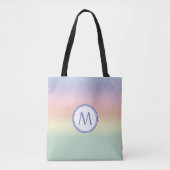 Elegante Monogrammed Pastelregenboog Water Kleuren Tote Bag (Voorkant)