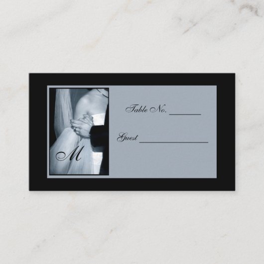 Elegante Monogrammed Place Card Table instelling Plaatskaartje (Voorkant)