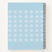 Elegante Monogrammed Poeder Blauwe Witte Sneeuwvlo Notitieboek (Achterkant)