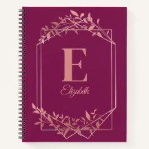 Elegante monogrammed roos gouden lijst bladeren ro