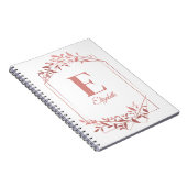 Elegante monogrammed roos gouden lijst bladeren wi notitieboek (Rechterzijde)