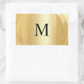 Elegante Monogrammed Sjabloon Custom Faux Gold Rechthoekige Sticker (Tas)