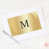 Elegante Monogrammed Sjabloon Custom Faux Gold Rechthoekige Sticker (Envelop)