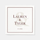 Elegante Monogrammed Trouwreceptie servies Servet (Voorkant)