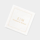 Elegante Monogrammed Typography Eenvoudige bruilof Folie Servetten (Links)