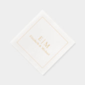 Elegante Monogrammed Typography Eenvoudige bruilof Folie Servetten (Rechts)