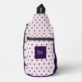 Elegante Monogrammed Violet, Blush Stripes & Bloom Sling Bag (Voorkant)