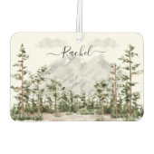 Elegante Monogrammed Waterverf Berg en Bos Luchtverfrisser (Achterkant)