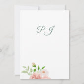 Elegante monogrammed waterverf bloemenbruiloft kaart (Achterkant)