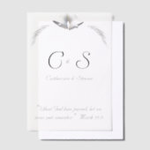 Elegante Monogrammed Wedding Invitation Overlay Vellum Uitnodigingen (Offset)
