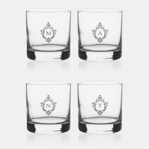 Elegante monogrammen in vintage wapenschilden Zwar
