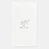 Elegante monogrammen moderne eenvoudige bruiloft s servet (Voorkant)