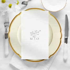 Elegante monogrammen moderne eenvoudige bruiloft s servet