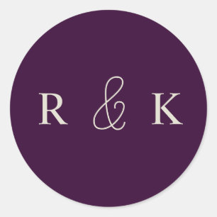 Elegante monogrammen voor koppels ronde sticker