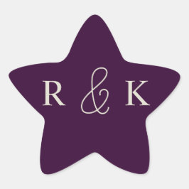 Elegante monogrammen voor koppels ster sticker