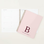 Elegante monogramnaam in blosrood planner (Display)