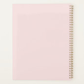 Elegante monogramnaam in blosrood planner (Achterkant)