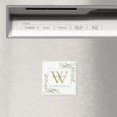 Elegante monogramnaam met groen magneet (Insitu (Vaatwasser))