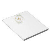 Elegante monogramnaam met groen notitieblok (Schuin)