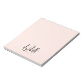 Elegante Monogramnaam Roze Goud Schrift Notitieblok (Linkerzijde)
