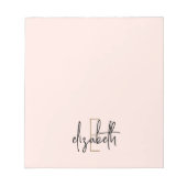 Elegante Monogramnaam Roze Goud Schrift Notitieblok (Voorkant)