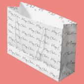 Elegante Monotone Zwart Wit Vrolijk Kerstfeest Groot Cadeauzakje