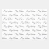 Elegante Monotone Zwart Wit Vrolijk Kerstfeest Inpakpapier Vel (Voorkant 2)