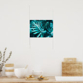 Elegante Monstera Blad Horizontale Muurkunst Poste Poster (Keuken)