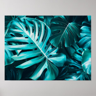Elegante Monstera Blad Horizontale Muurkunst Poste Poster
