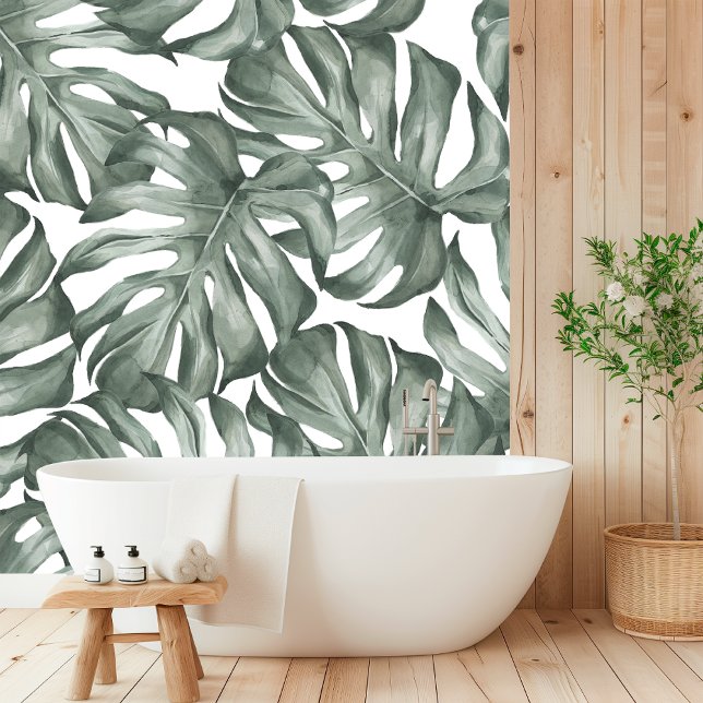 "Elegante Monstera palmbladeren patroon Behang (Creator heeft geüpload)