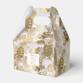 Elegante Monstera vergulde gouden bruiloft Bedankdoosjes (Achterkant)