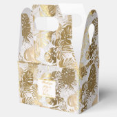 Elegante Monstera vergulde gouden bruiloft Bedankdoosjes (Geopend)