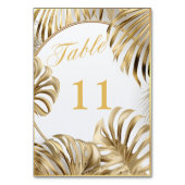 Elegante Monstera vergulde gouden bruiloft Kaart (Voorkant)