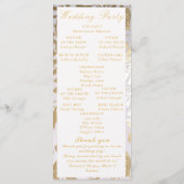 Elegante Monstera vergulde gouden bruiloft Programmakaart (Achterkant)