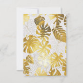 Elegante Monstera vergulde gouden bruiloft RSVP (Achterkant)