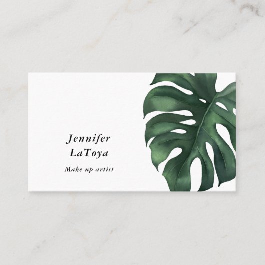 Elegante Monstera Visitekaartje (Voorkant)