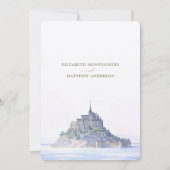 Elegante Mont Saint-Michel Save-the-Date Kaart (Achterkant)