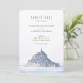 Elegante Mont Saint-Michel Save-the-Date Kaart (Staand voorkant)
